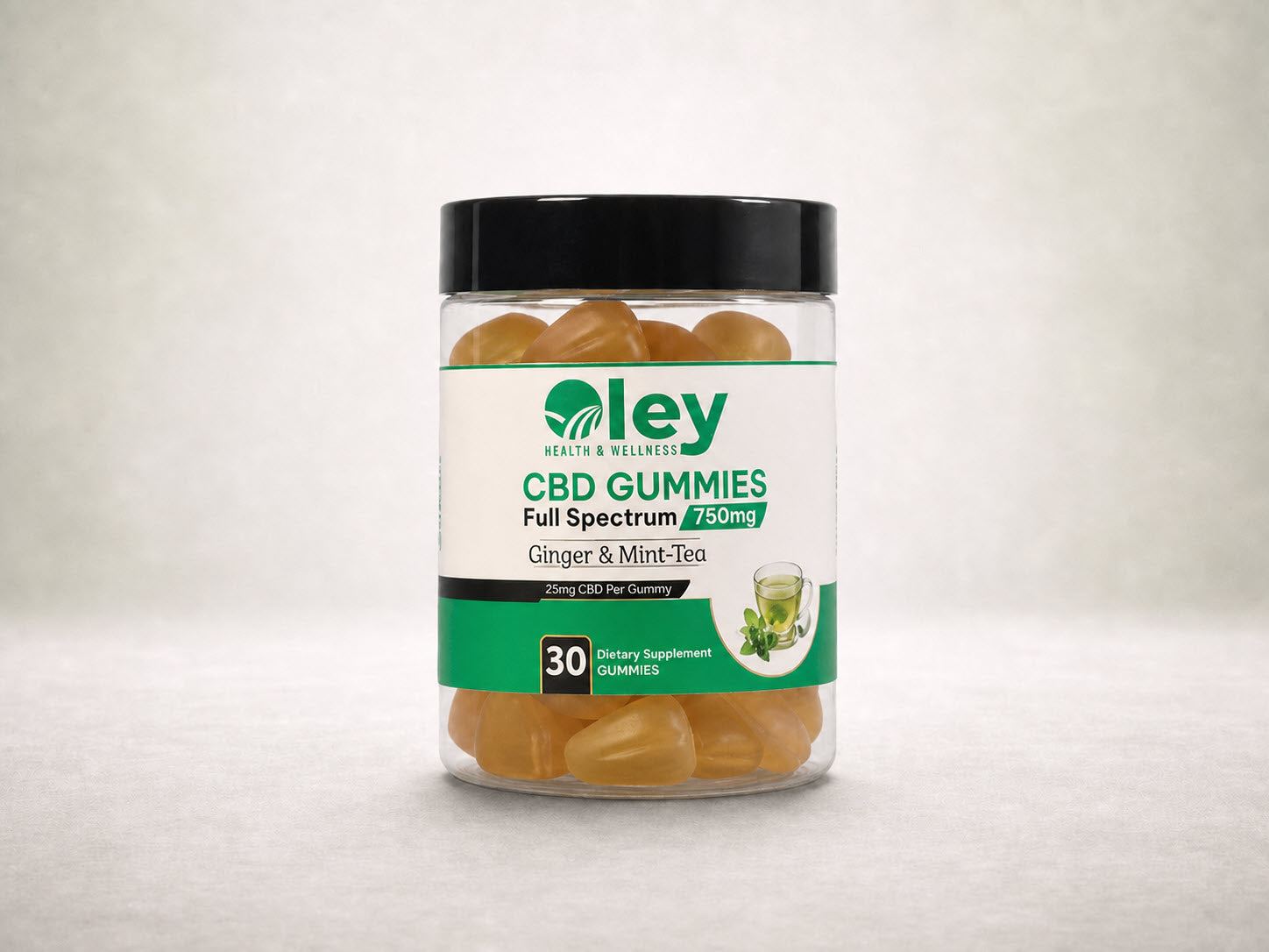 Full-Spectrum CBD Gummies - Ginger and Mint Tea Sugar Free