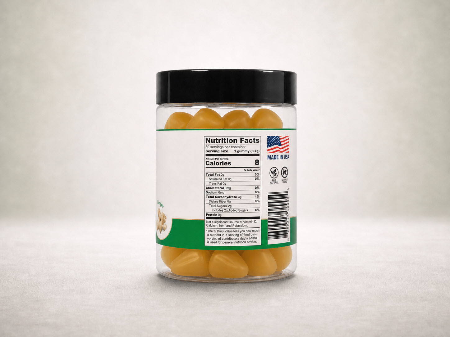 Full-Spectrum CBD Gummies - Ginger and Mint Tea Sugar Free