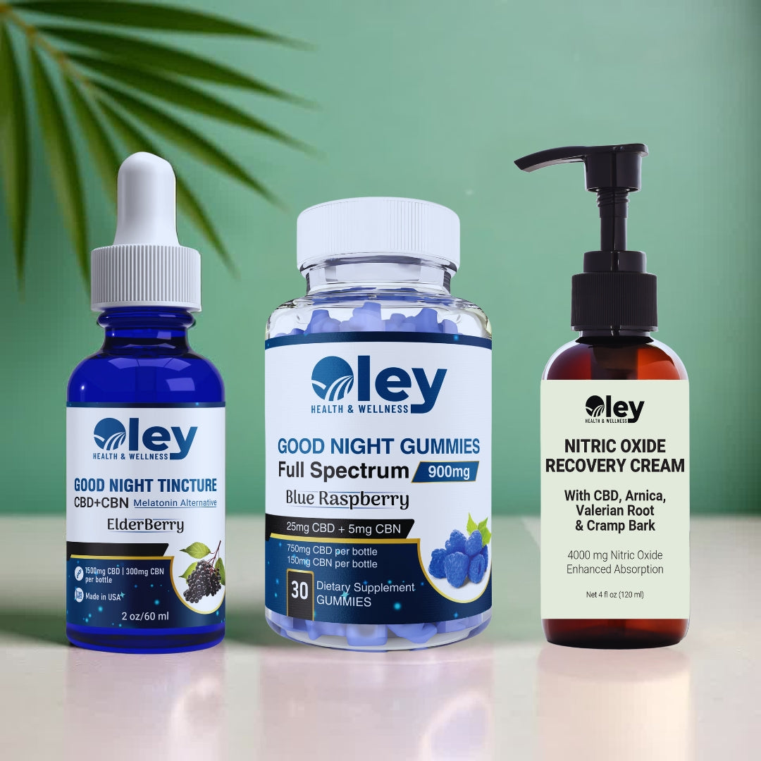 Night Tincture, Night Gummies &amp; Nitric Oxide Cream (4oz)