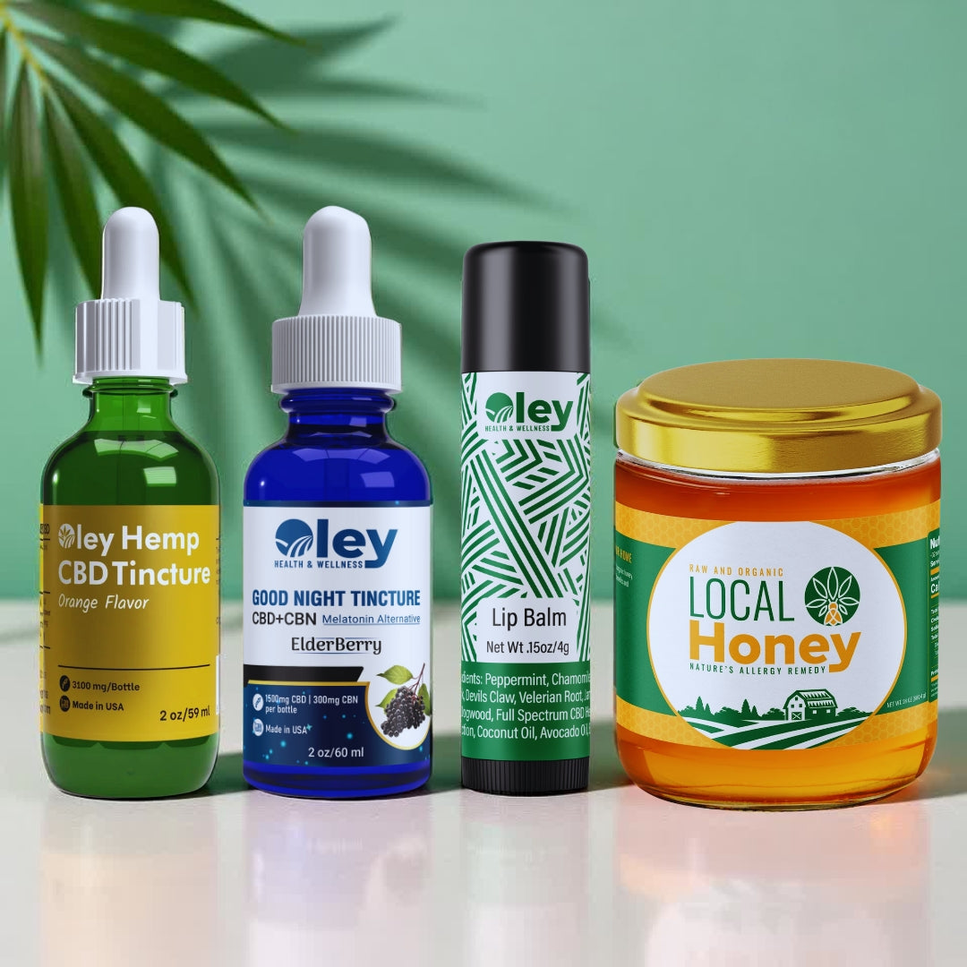 CBD Tincture, Night Tincture, Lip Balm &amp; Local Honey