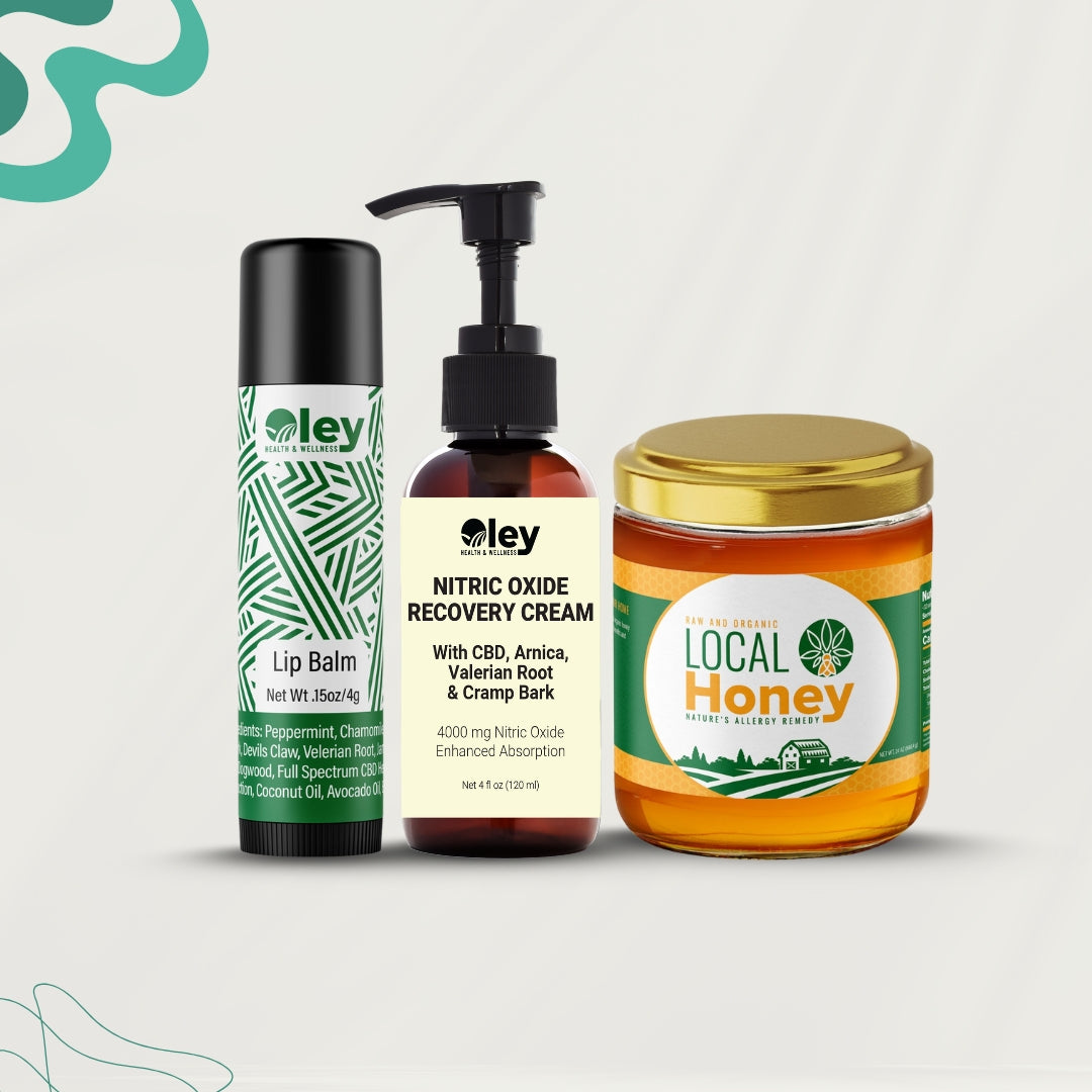 Nitric Oxide Cream, Raw Honey &amp; Lip Balm