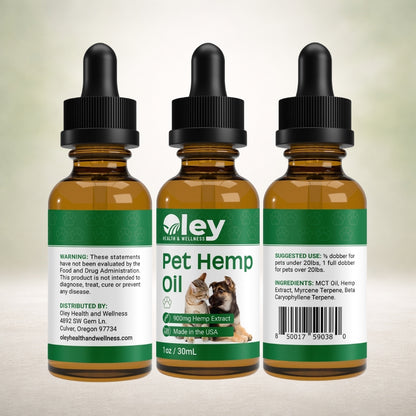 Hemp Oil for Dogs and Cats - 900mg - 1oz