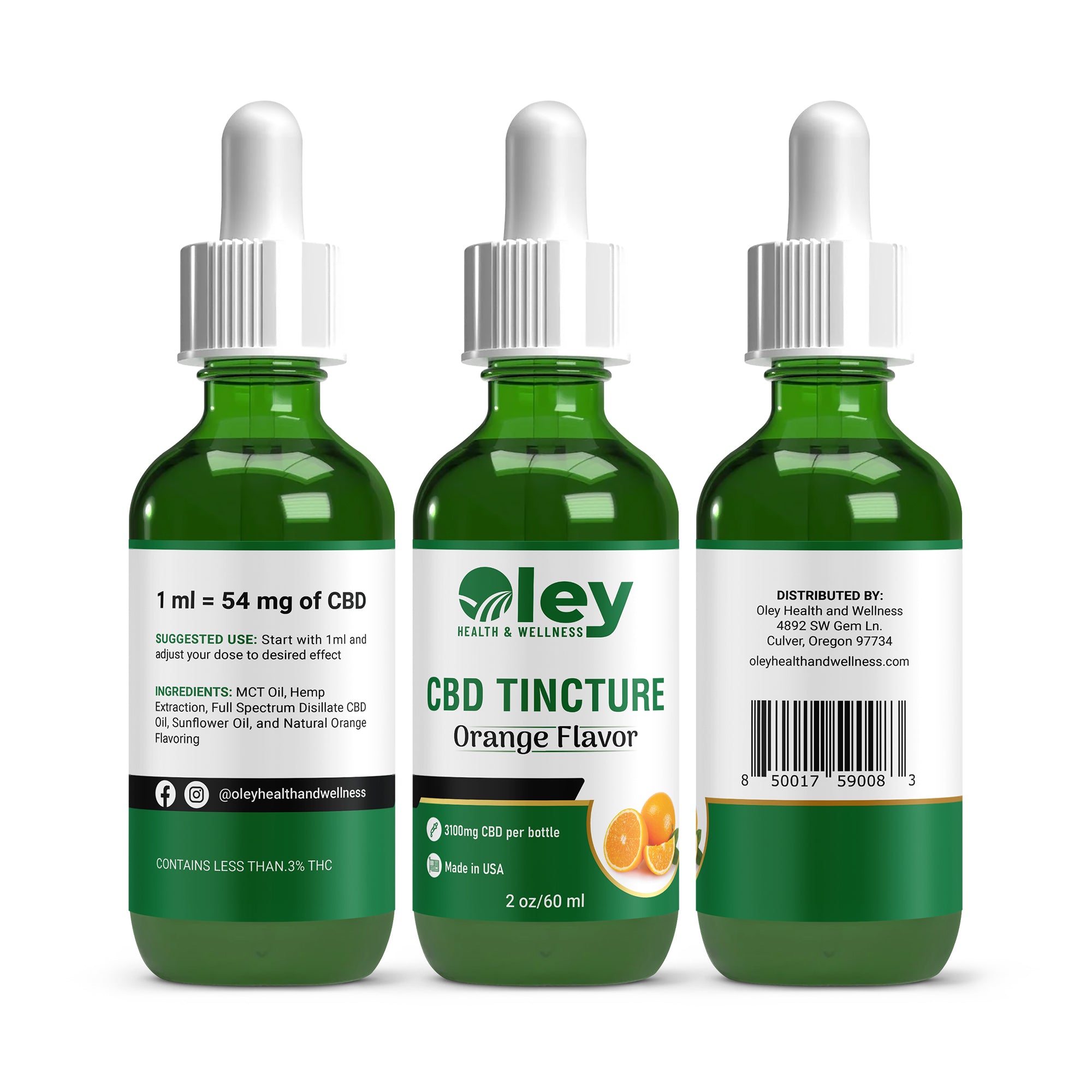 Tintura de CBD de espectro completo 3100 mg