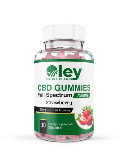 Full Spectrum CBD Gummies - Strawberry Flavor -  oleyhealthandwellness.com