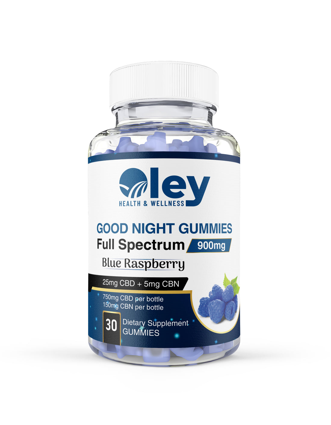 Good Night Gummies - All-Natural CBD + CBN - Blue Raspberry