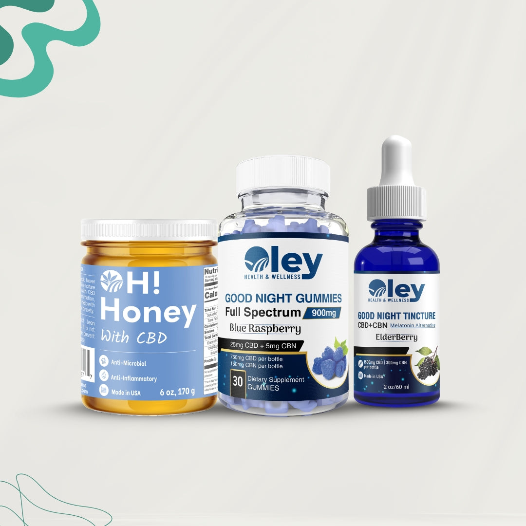 Night Tincture, Night Gummies &amp; CBD Honey