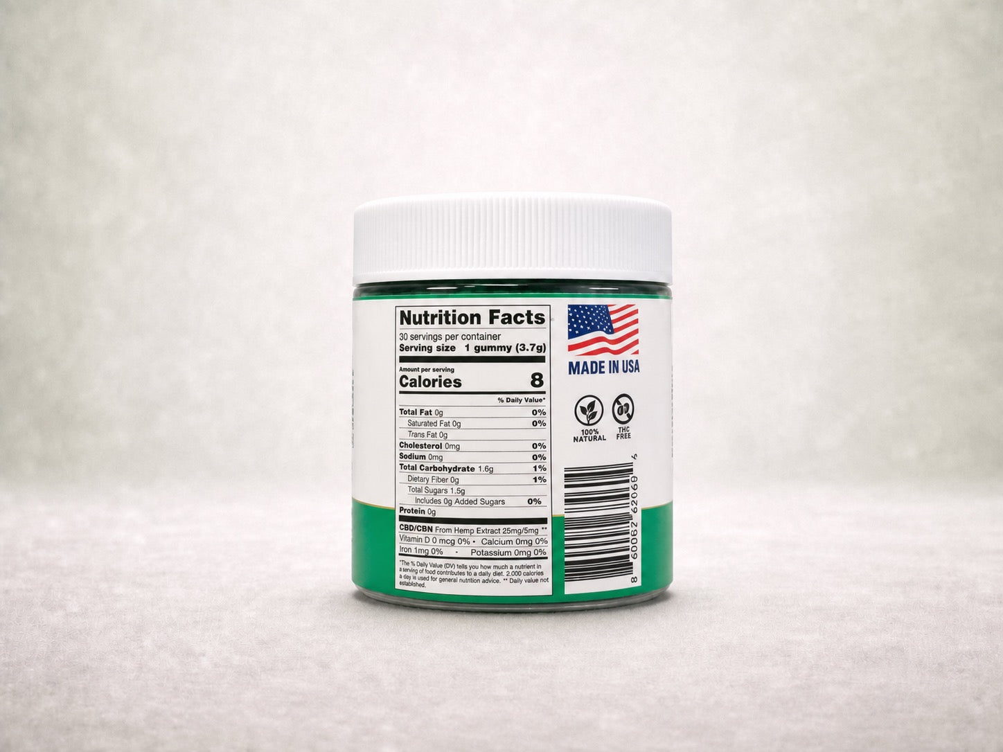 Full-Spectrum CBD Gummies - Ginger and Mint Tea Sugar Free
