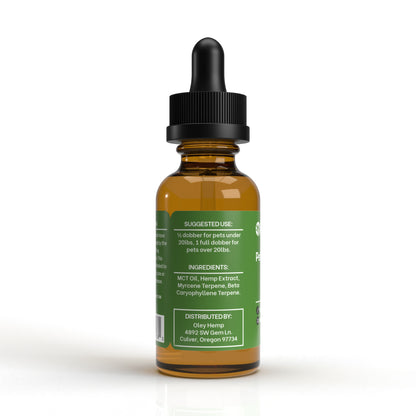 Hemp Oil Pet Tincture for Joint Pain, Stress, Anxiety, and Overall Wellness - Oley Health and Wellness